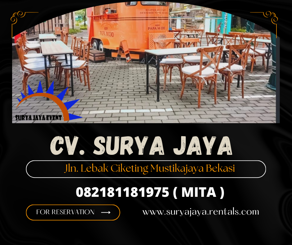 DISEWAKAN KURSI KAYU CROSSBACK UNIK SIAP KIRIM AREA JAKARTA