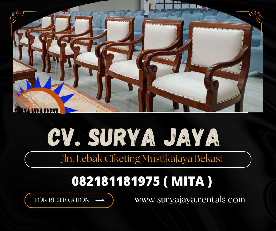 RENTAL KURSI VIP KAYU PRABOWO HARGA MURAH DI JAKARTA