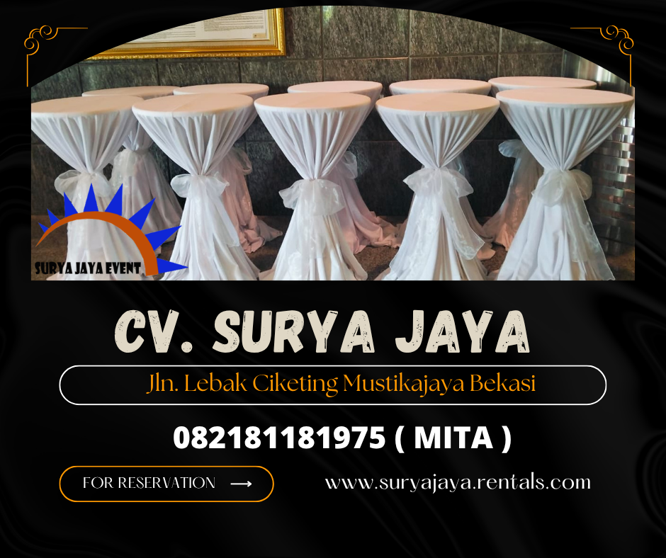 Sewa Meja Bar Cover Tebar Tali Pita Jakarta