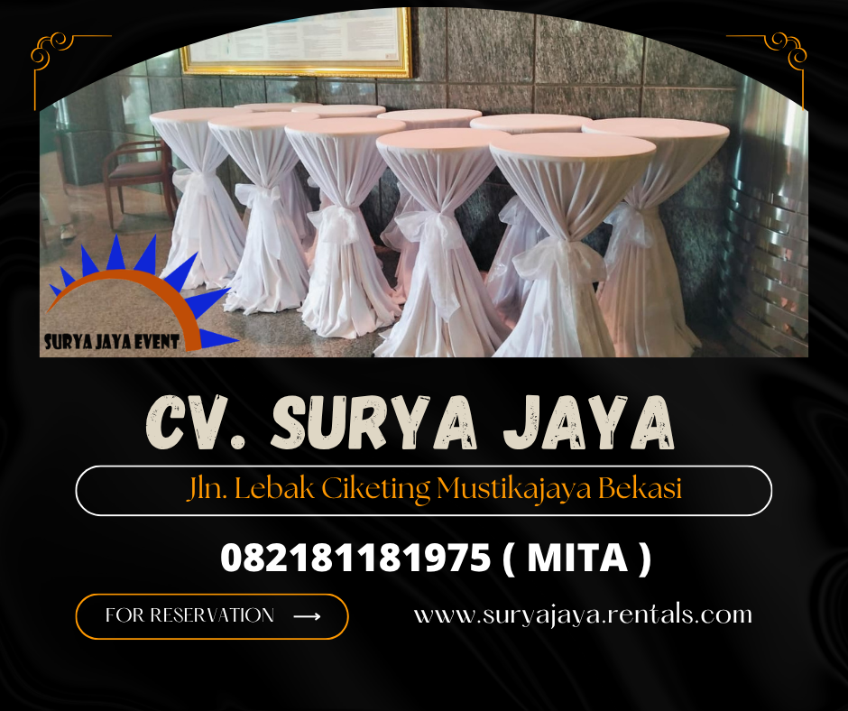 Sewa Meja Bar Cover Tebar Tali Pita Jakarta