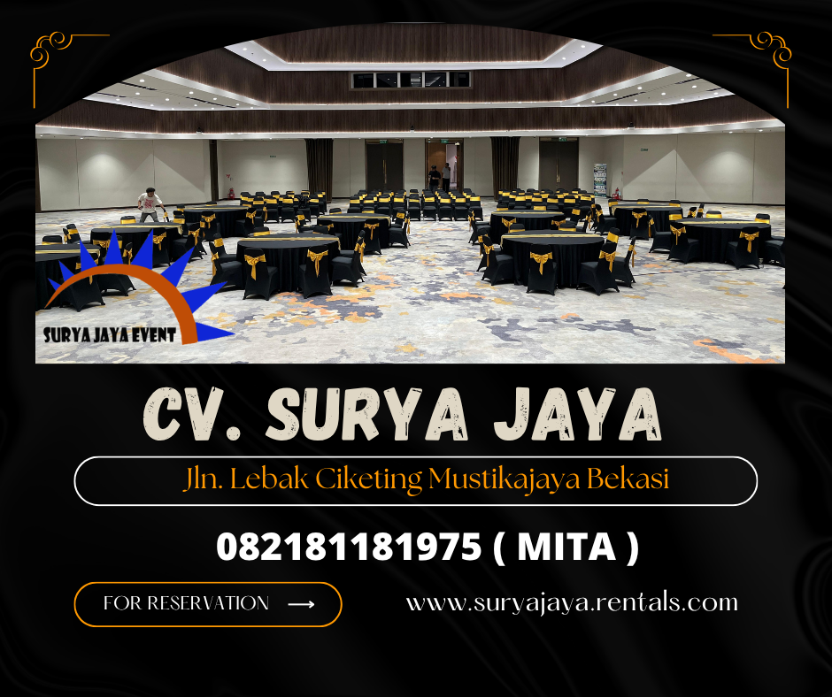Sewa Meja Bulat D180cm Event Unika Atmajaya Jakarta 
