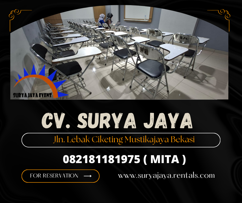 Sewa Kursi Kuliah Lipat Kerangka Stainless Stok Banyak Area Jakarta
