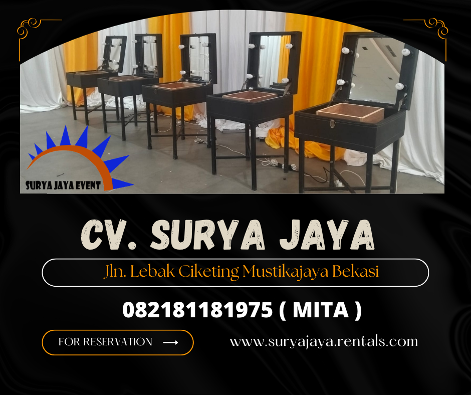 Rental Cermin Rias Portable Hitam Area Jakarta