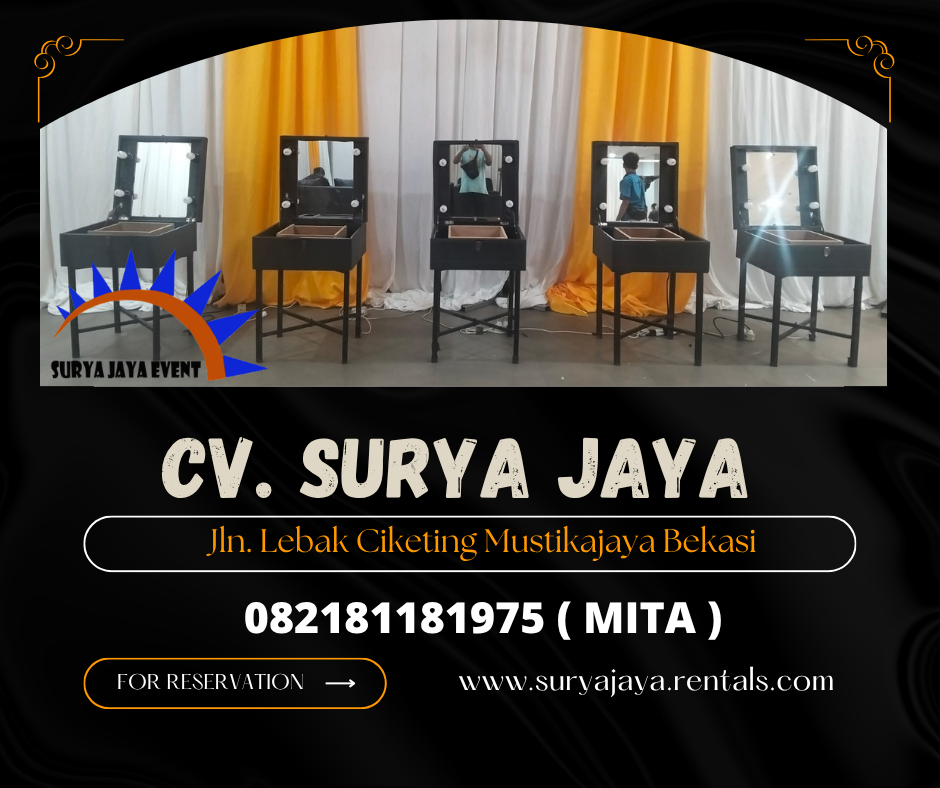 Rental Cermin Rias Portable Hitam Area Jakarta