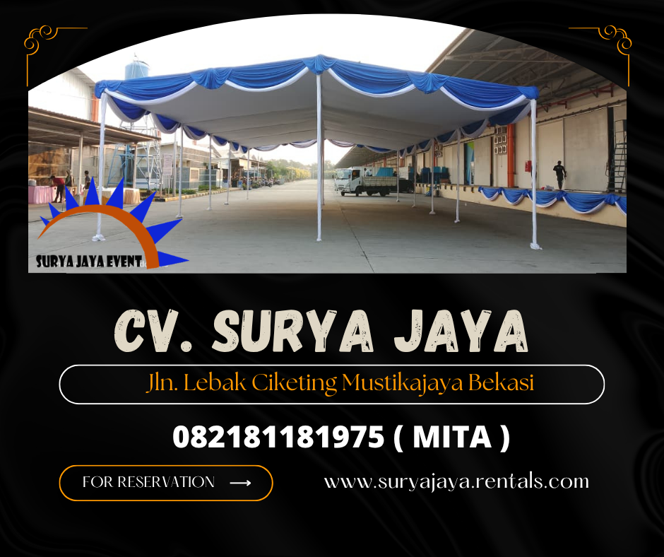 Sewa Tenda Plafon Rumbai Putih Area Medan Satria Bekasi