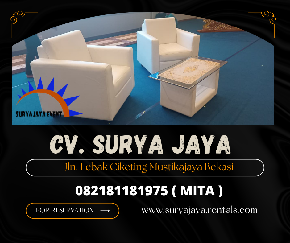 Rental Sofa Putih Type Single Model Kotak Jakarta