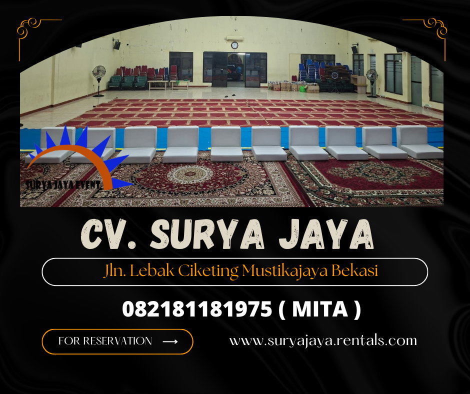 Sewa Sofa Lesehan putih,karpet Permadani Merah Jakarta