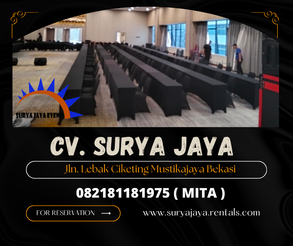 Sewa Meja IBM,Kursi Susun Cover Hitam Cipete Jakarta