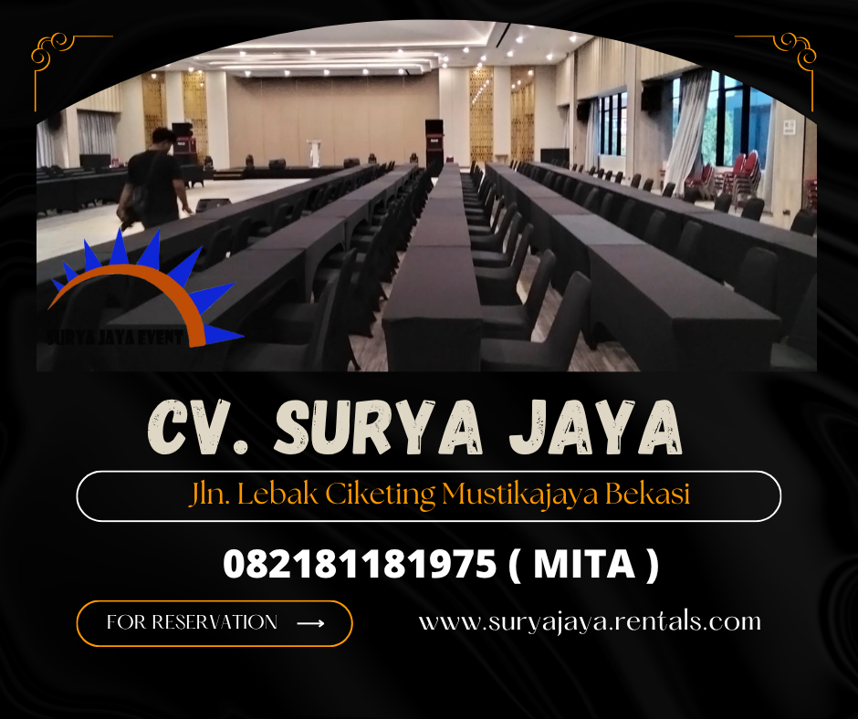 Sewa Meja IBM,Kursi Susun Cover Hitam Cipete Jakarta