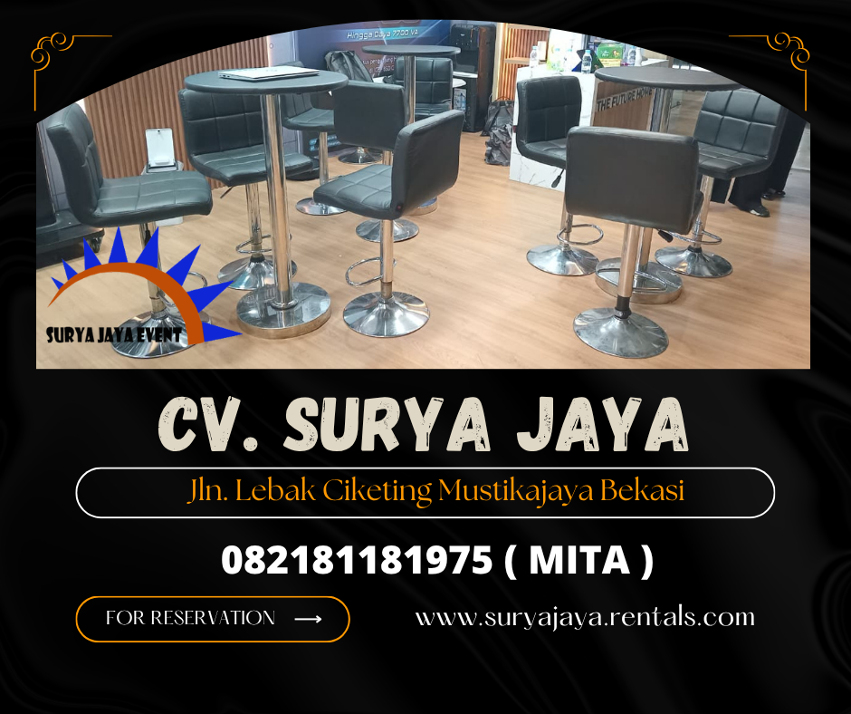 Rental Barstool Senderan hitam Jakarta
