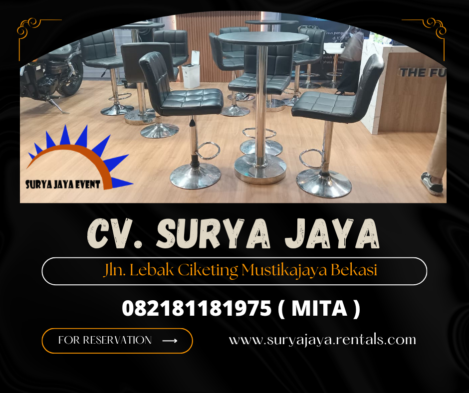 Rental Barstool Senderan hitam Jakarta