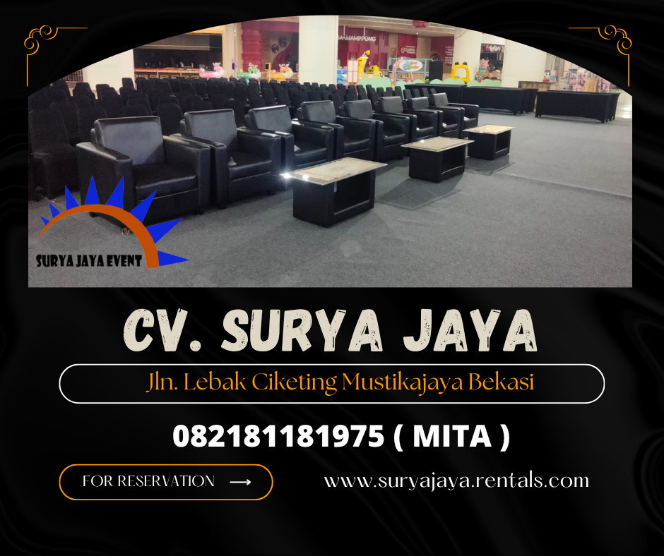 Sewa Sofa Hitam Type Single,Meja Kaca VIP Kuningan Jaksel