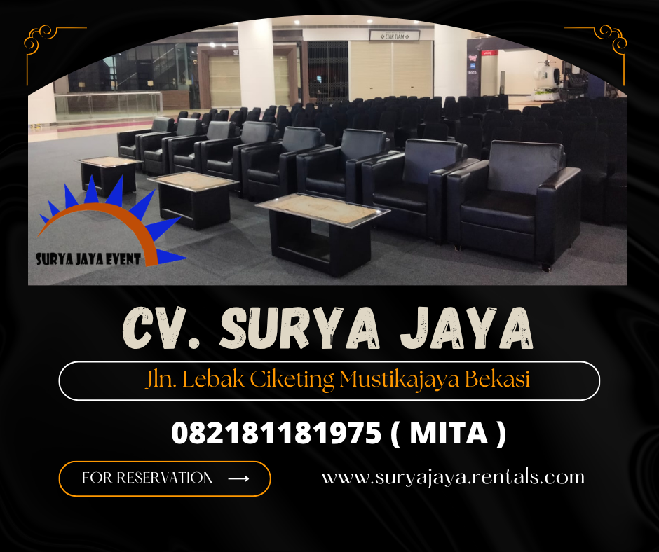 Sewa Sofa Hitam Type Single,Meja Kaca VIP Kuningan Jaksel