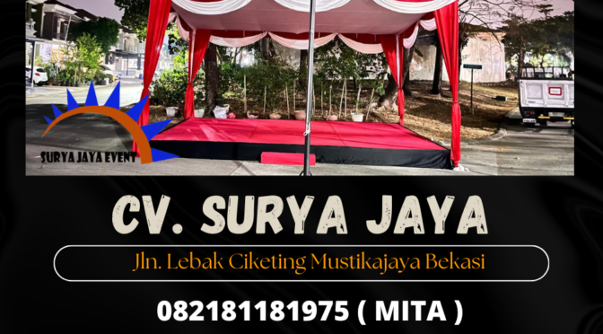 Sewa Tenda Merah Putih Dekor Serut,Panggung Karpet Lenteng Agung