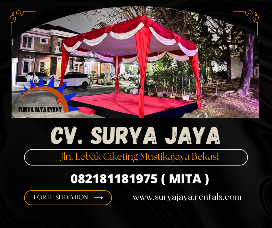 Sewa Tenda Merah Putih Dekor Serut,Panggung Karpet Lenteng Agung
