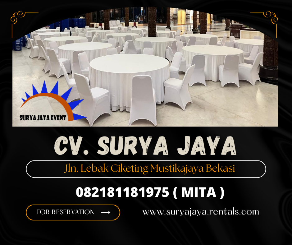 DISEWAKAN MEJA BUNDAR COVER WHITE AREA JAKARTA