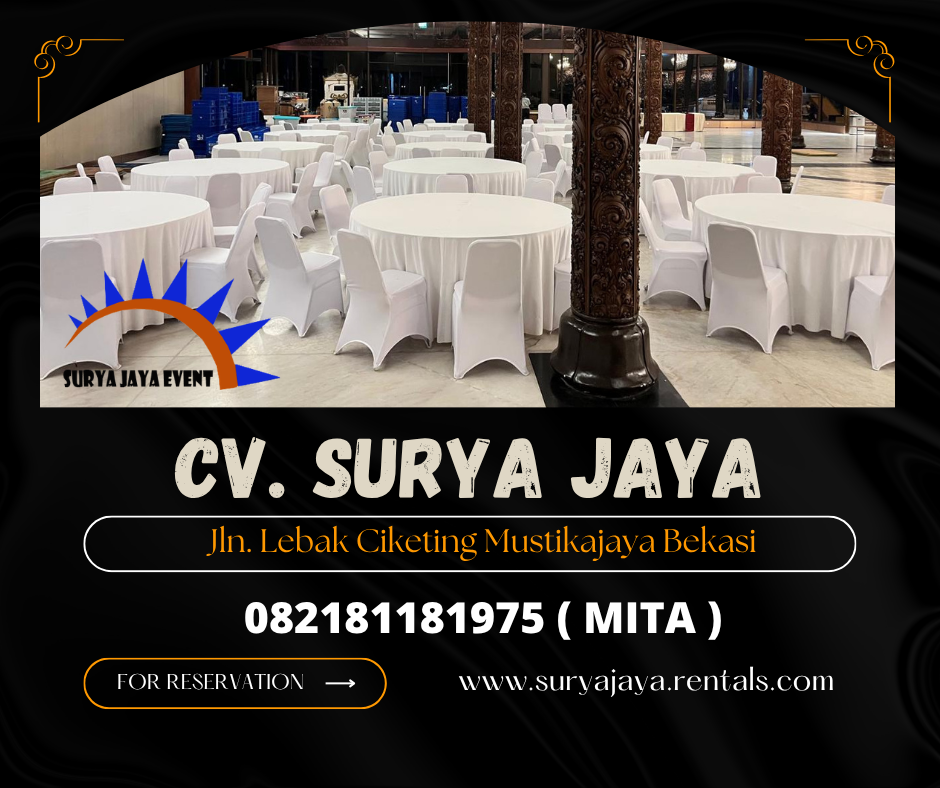 DISEWAKAN MEJA BUNDAR COVER WHITE AREA JAKARTA