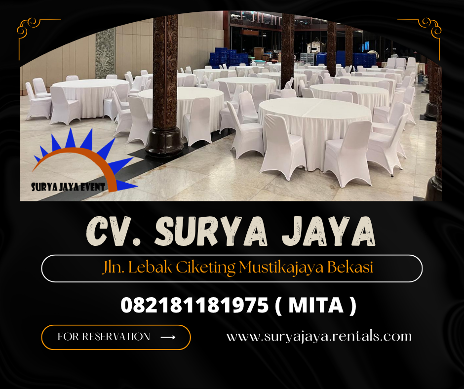 DISEWAKAN MEJA BUNDAR COVER WHITE AREA JAKARTA