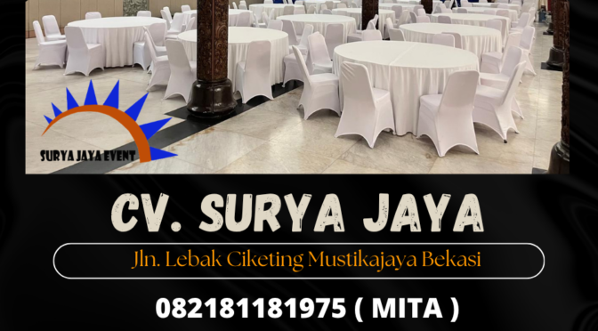 DISEWAKAN MEJA BUNDAR COVER WHITE AREA JAKARTA