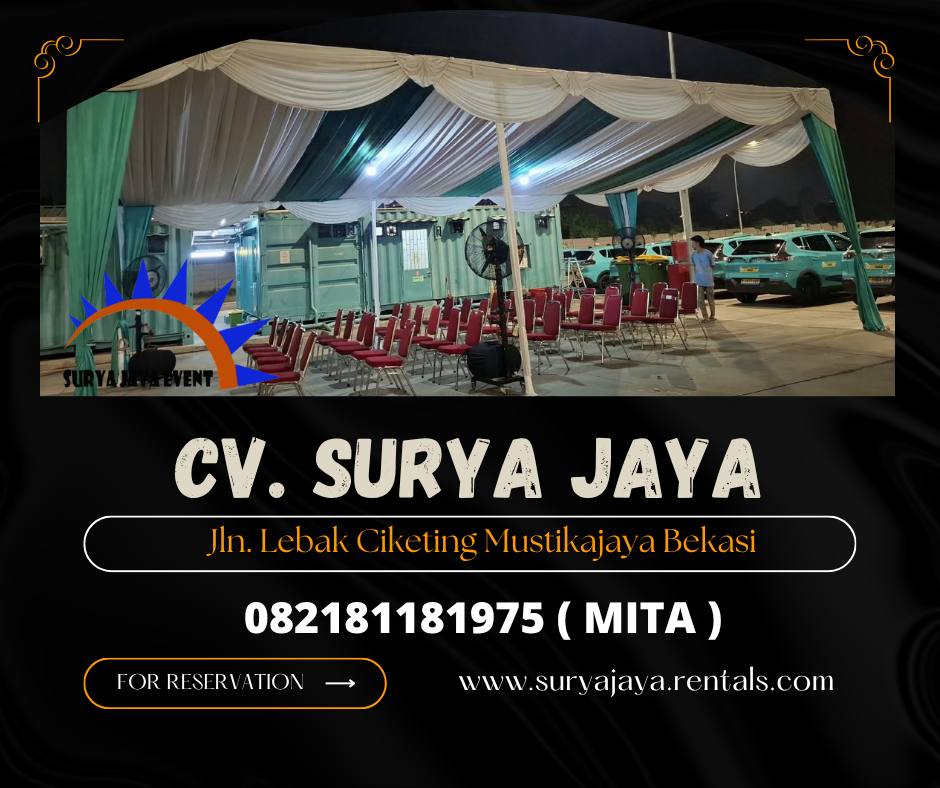 Rental Tenda Dekor Kain Rempel Hijau Putih Bekasi (082181181975)