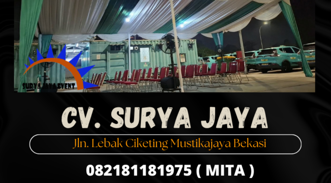Rental Tenda Dekor Kain Rempel Hijau Putih Bekasi (082181181975)