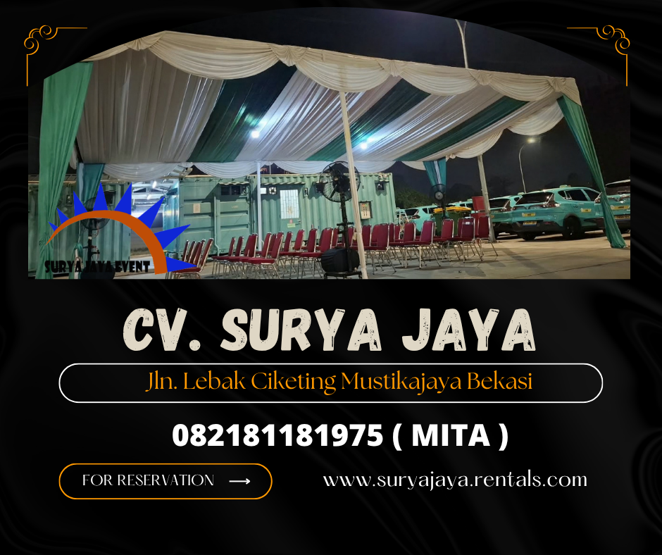 Rental Tenda Dekor Kain Rempel Hijau Putih Bekasi (082181181975)