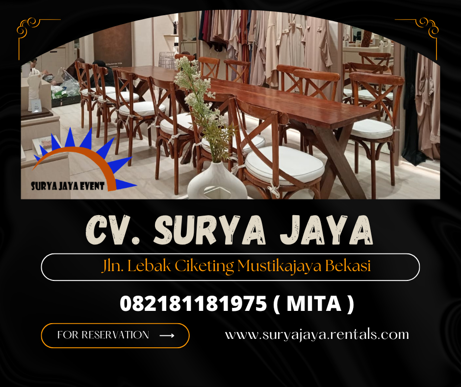 Sewa Meja taman Set Kursi Cross Back Jaksel (082181181975)