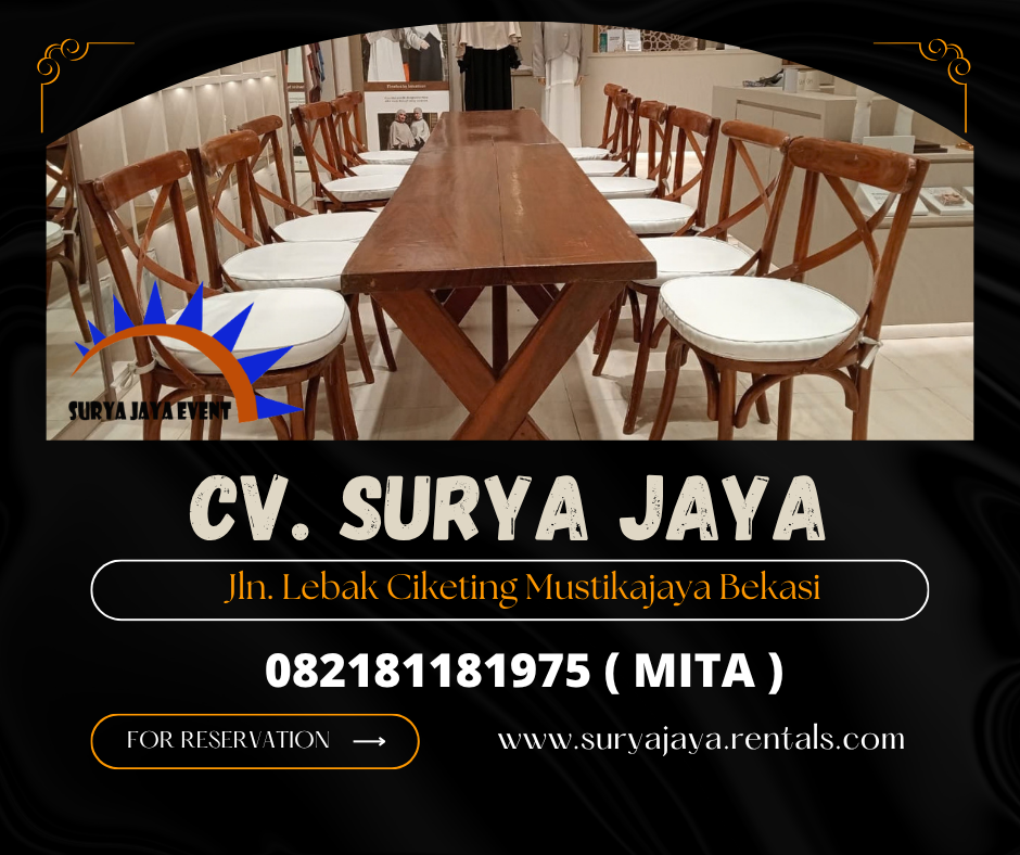 Sewa Meja taman Set Kursi Cross Back Jaksel (082181181975)