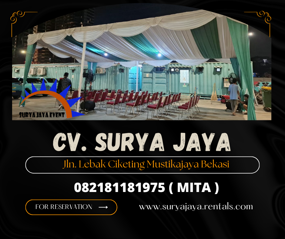 Rental Tenda Dekor Kain Rempel Hijau Putih Bekasi (082181181975)