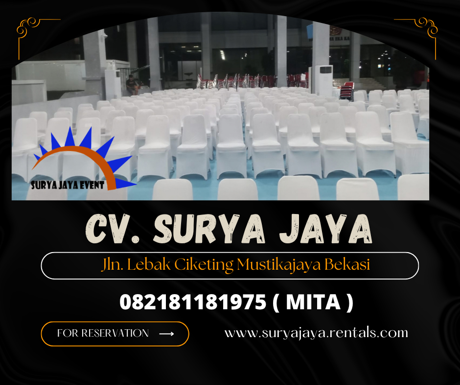 GUDANG SEWA KURSI SUSUN COVER PUTIH DI JAKARTA 082181181975