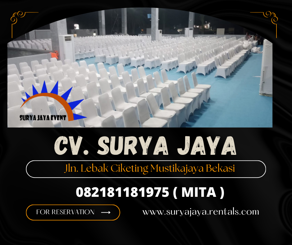 GUDANG SEWA KURSI SUSUN COVER PUTIH DI JAKARTA 082181181975
