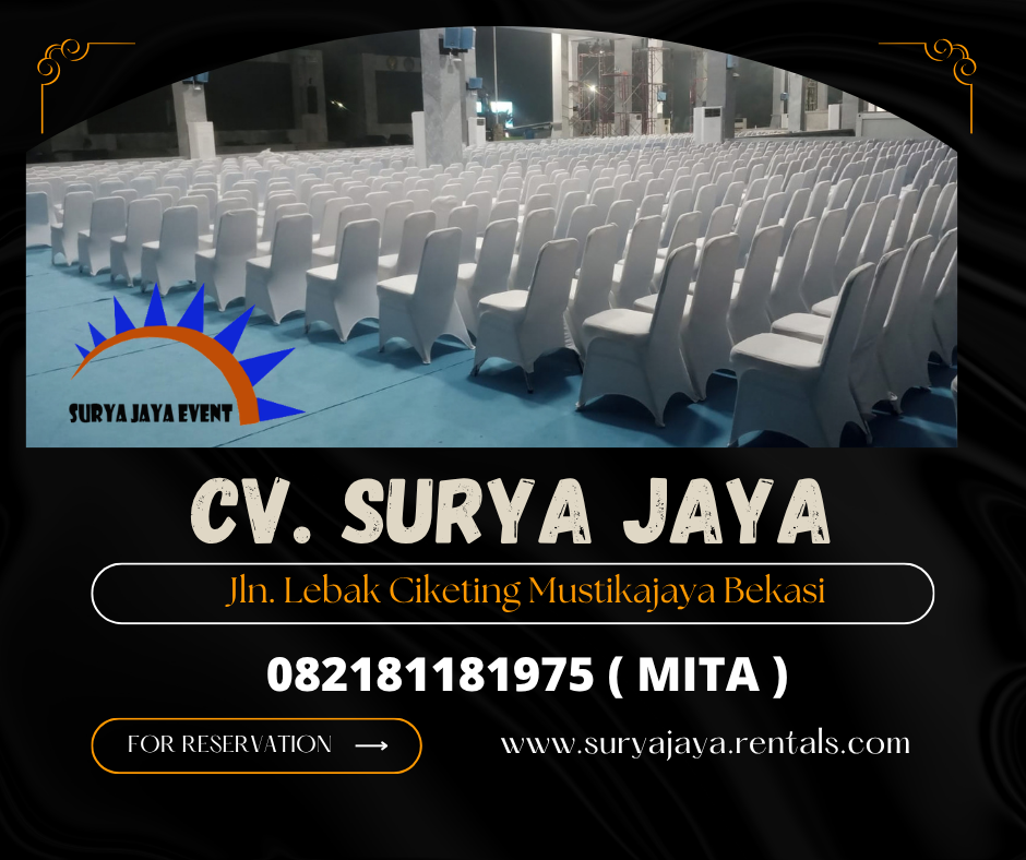 GUDANG SEWA KURSI SUSUN COVER PUTIH DI JAKARTA 082181181975