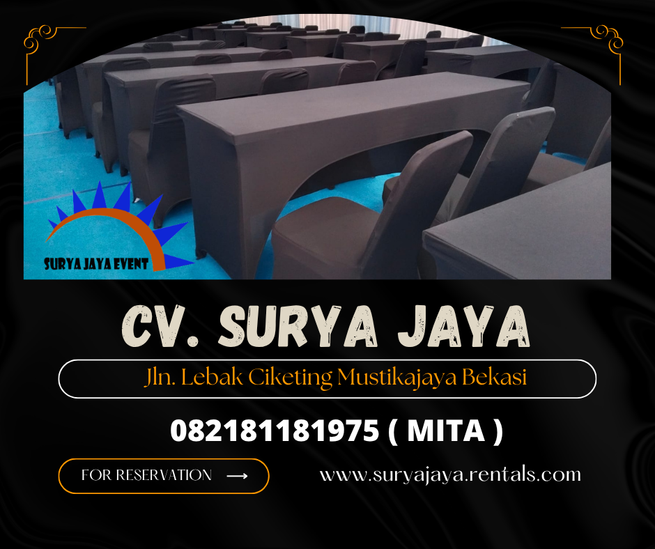 Sewa Kursi Susun Stainless,Meja Ibm Cover Hitam Jakpus (082181181975)