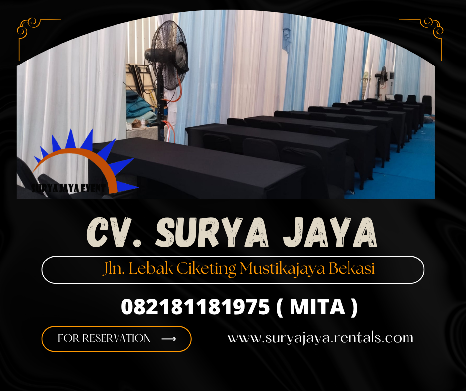 Sewa Kursi Susun Stainless,Meja Ibm Cover Hitam Jakpus (082181181975)