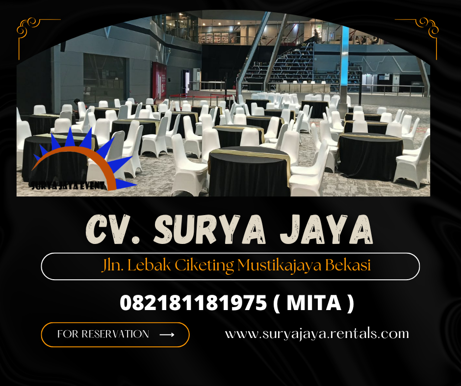 Sewa Meja Bundar Cover Hitam Jakarta  (082181181975)