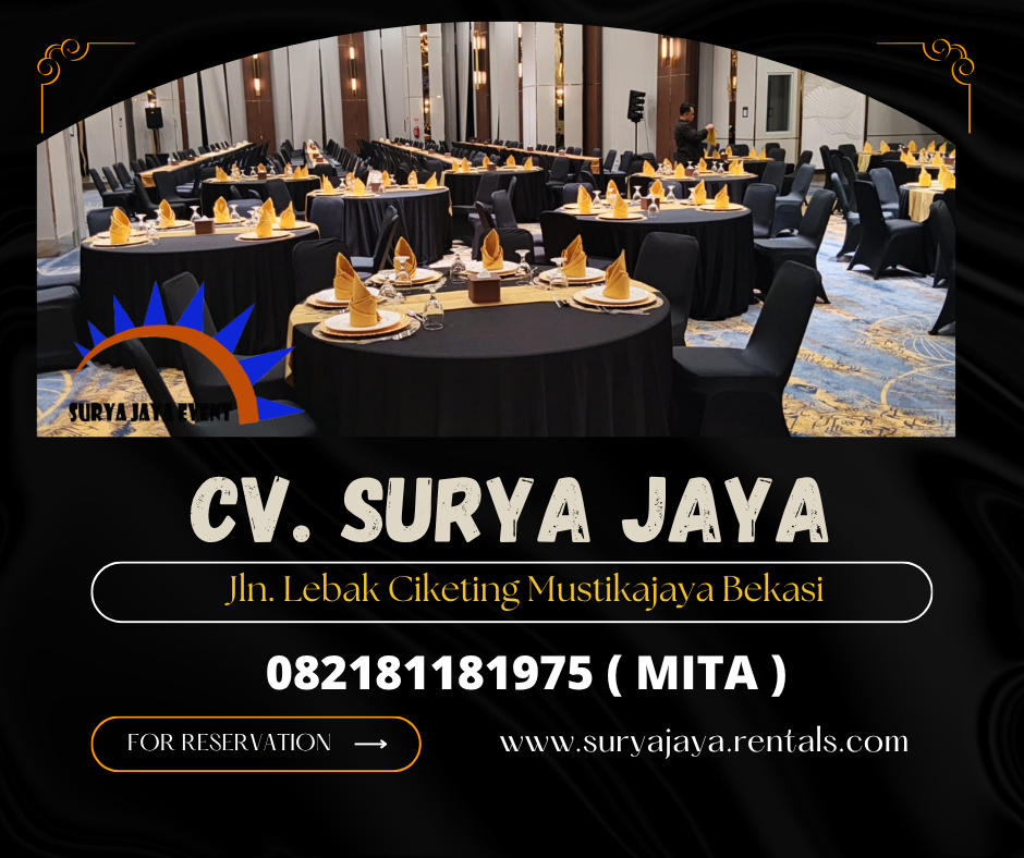 Rental Round Table Taplak Hitam Event Livin Mandiri