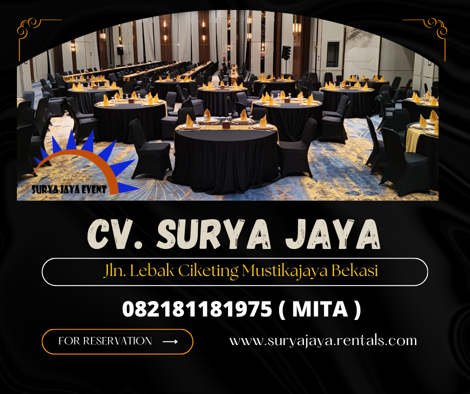 Rental Round Table Taplak Hitam Event Livin Mandiri